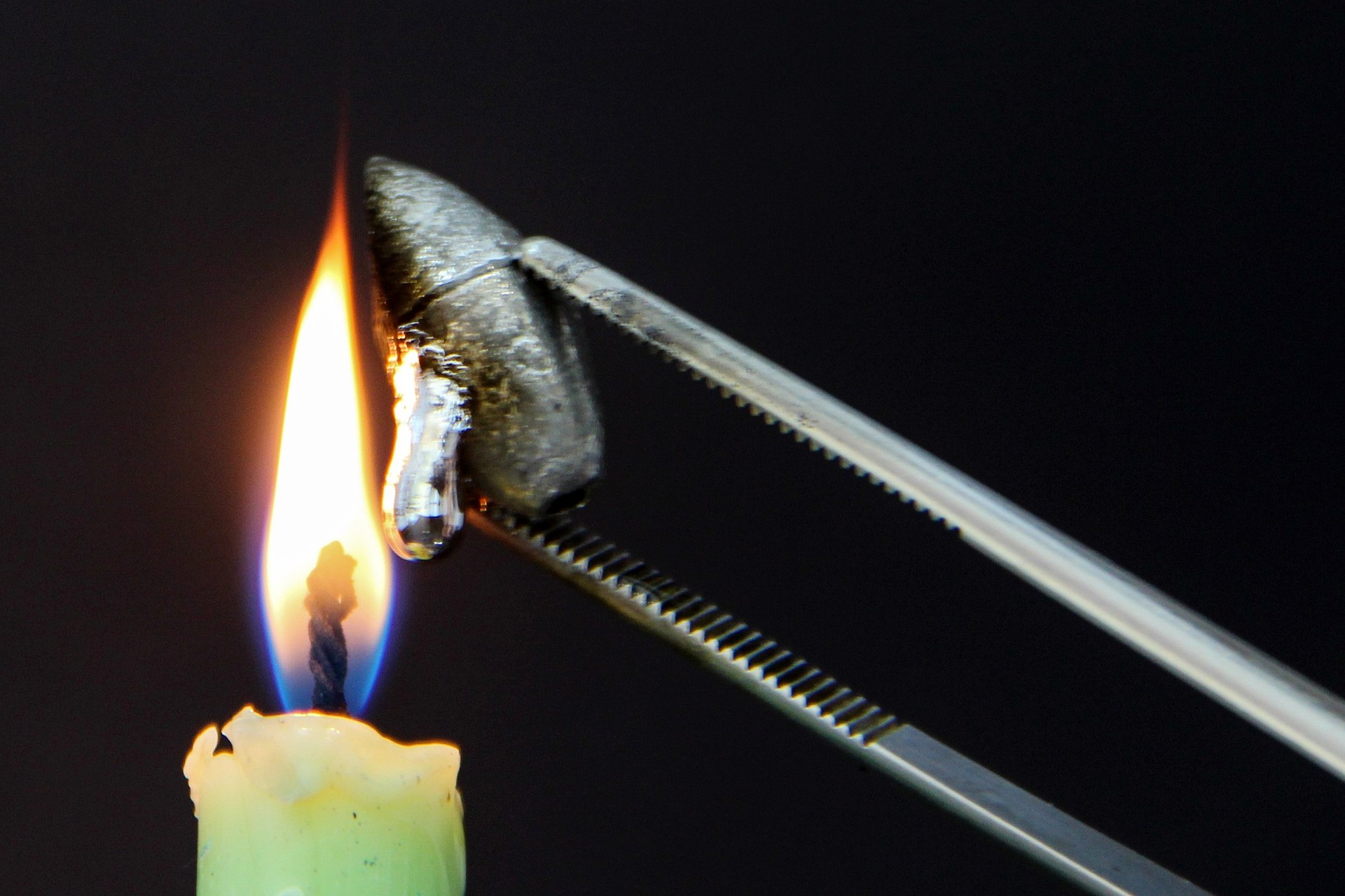 Lead Heated in a Candle Flame