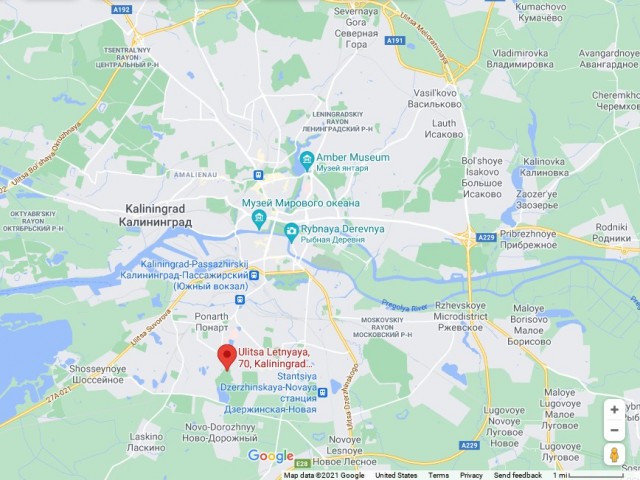 "Summer Street, 70, Kaliningrad" map