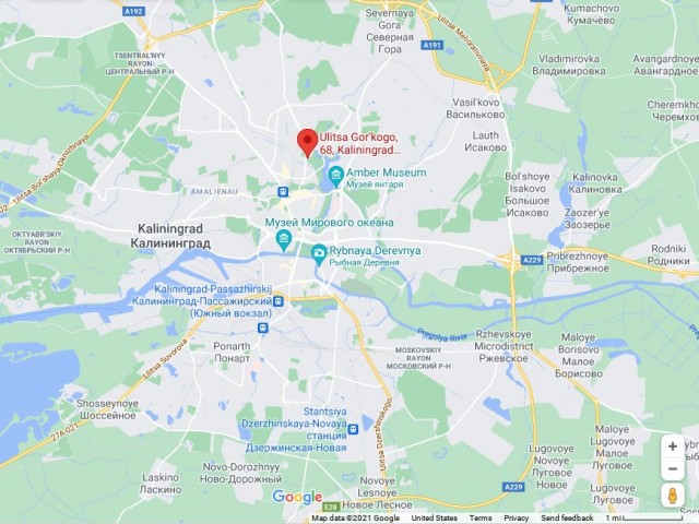 "Gorky Street, 68, Kaliningrad" map