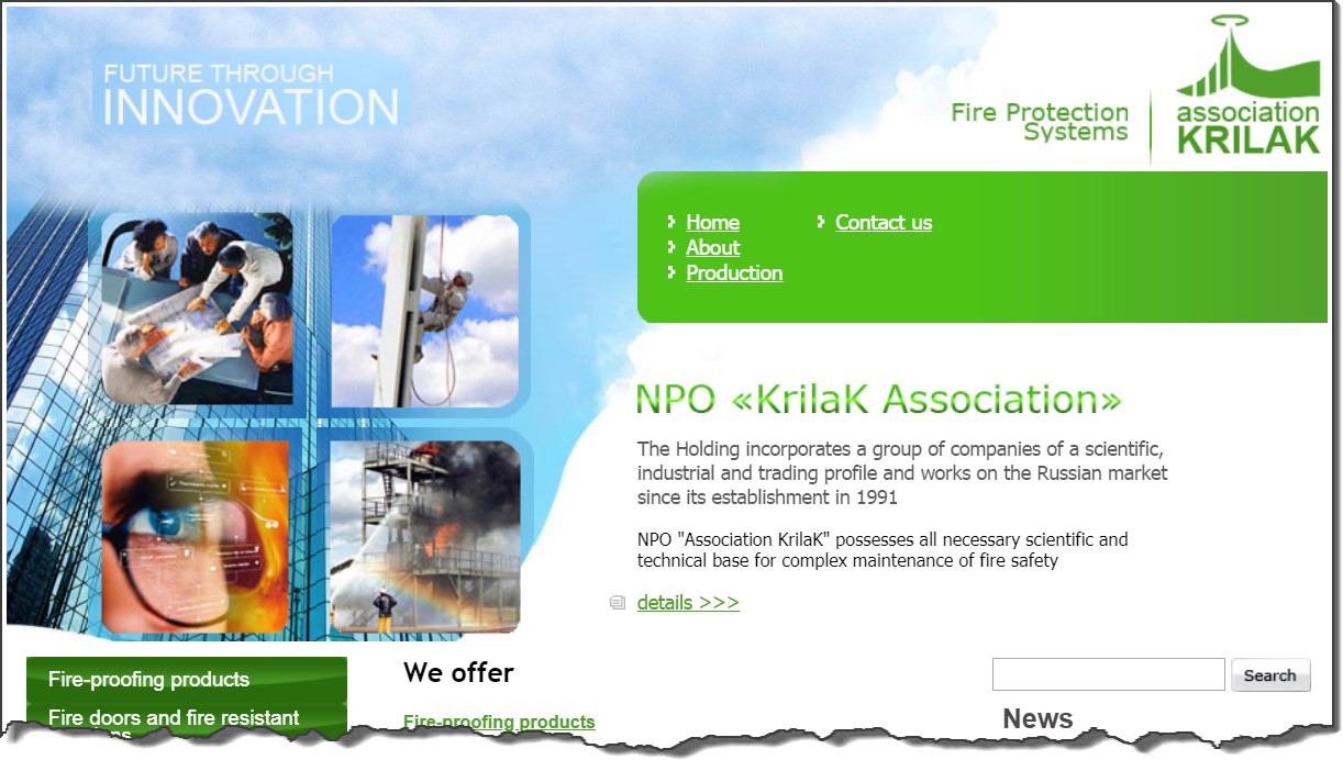 “Krilak” Website Screenshot