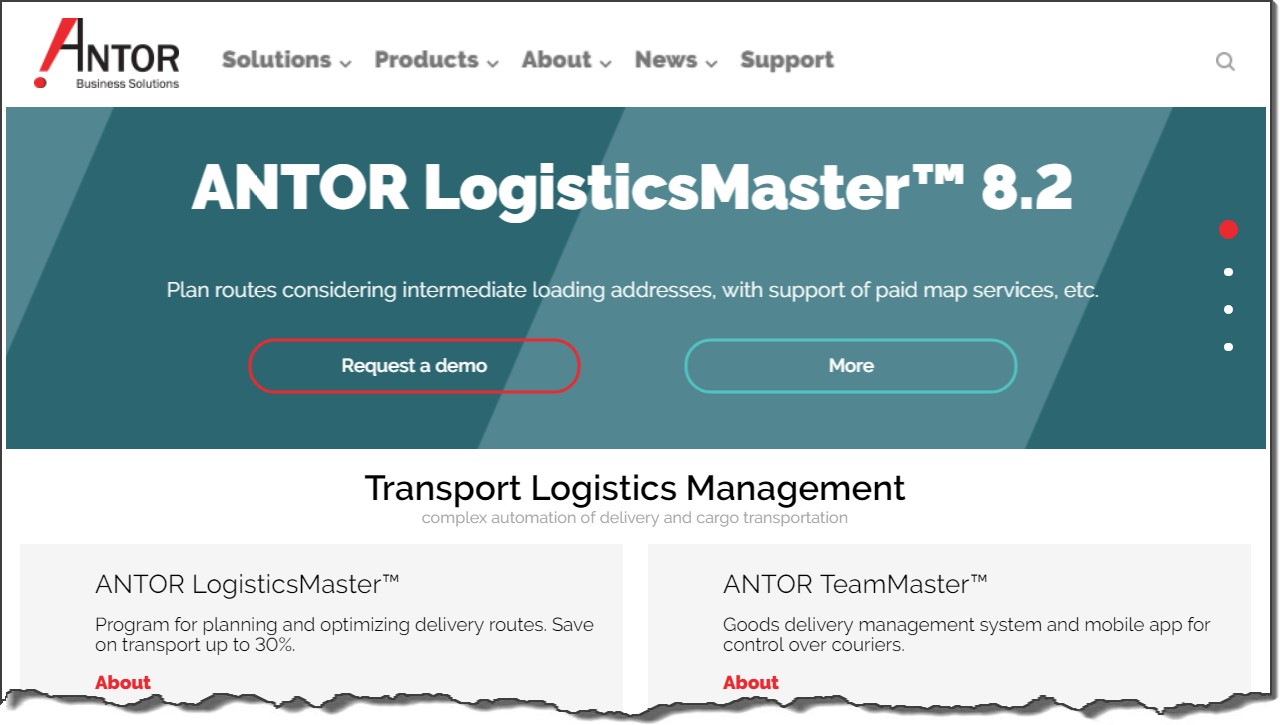 “Antor” Website Screenshot