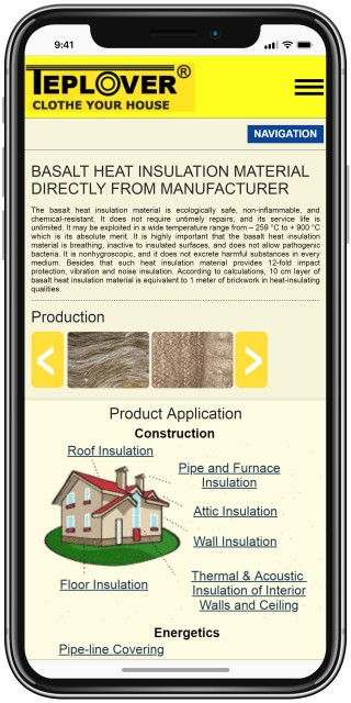 Mobile Version of “Basalt Technologies” Website 