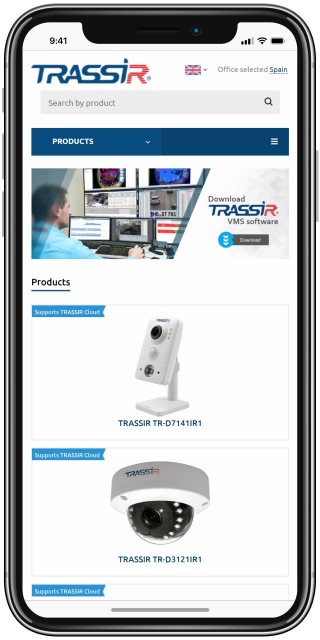 Mobile version of “Trassir” E-commerce Website